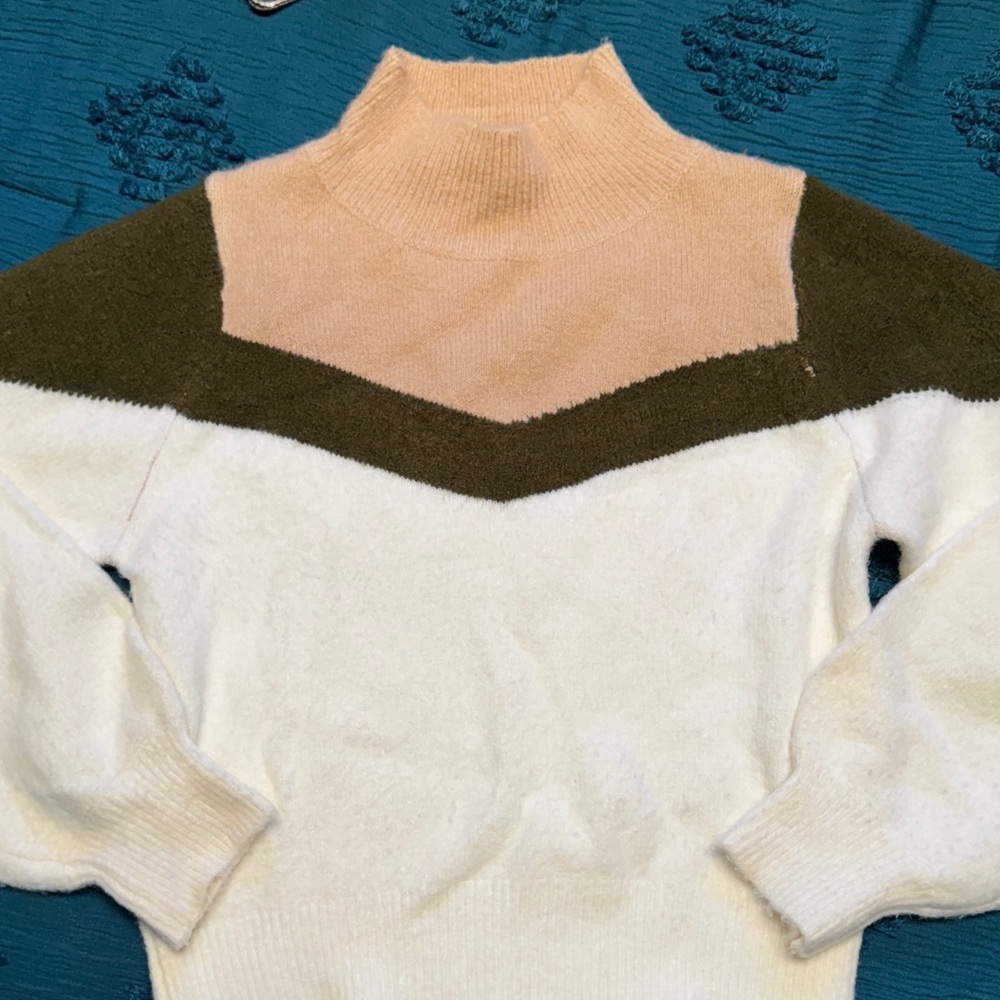 Pink Lily Colorblock Turtleneck Sweater